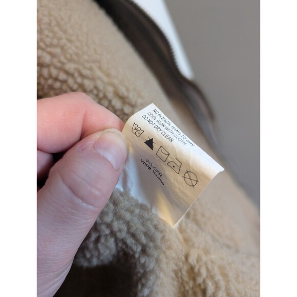 Woolrich Canvas Vest Men's XL Tan Dark Wheat Sherpa Hunting Gorpcore Streetwear - Picture 9 of 9